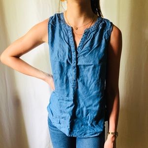 CROWN & IVY denim tank